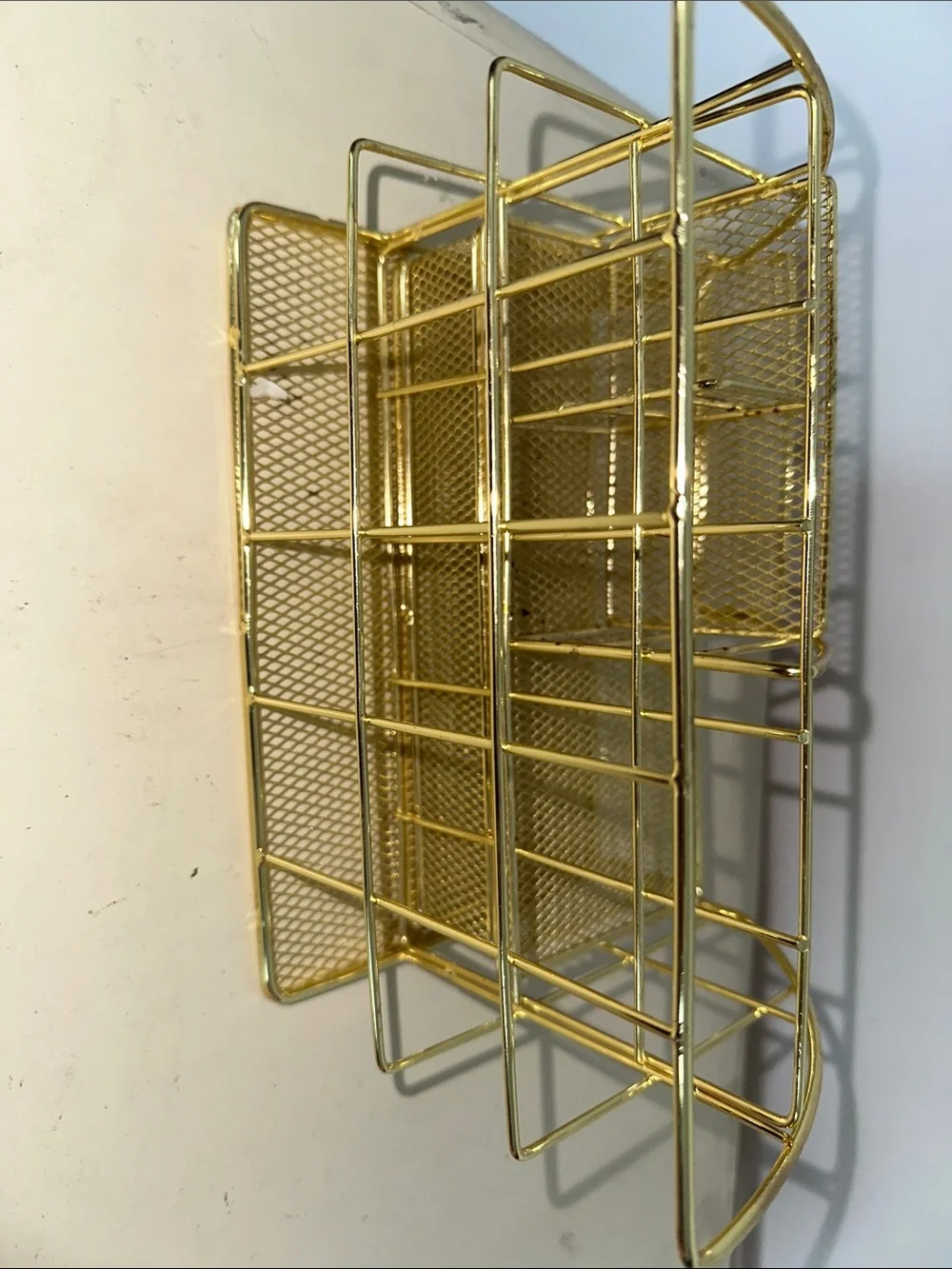 Gold Mesh Desk Organizer Holder